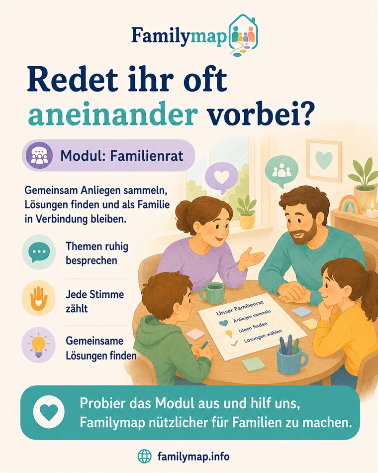 Familienrat: ruhig miteinander sprechen und Loesungen finden